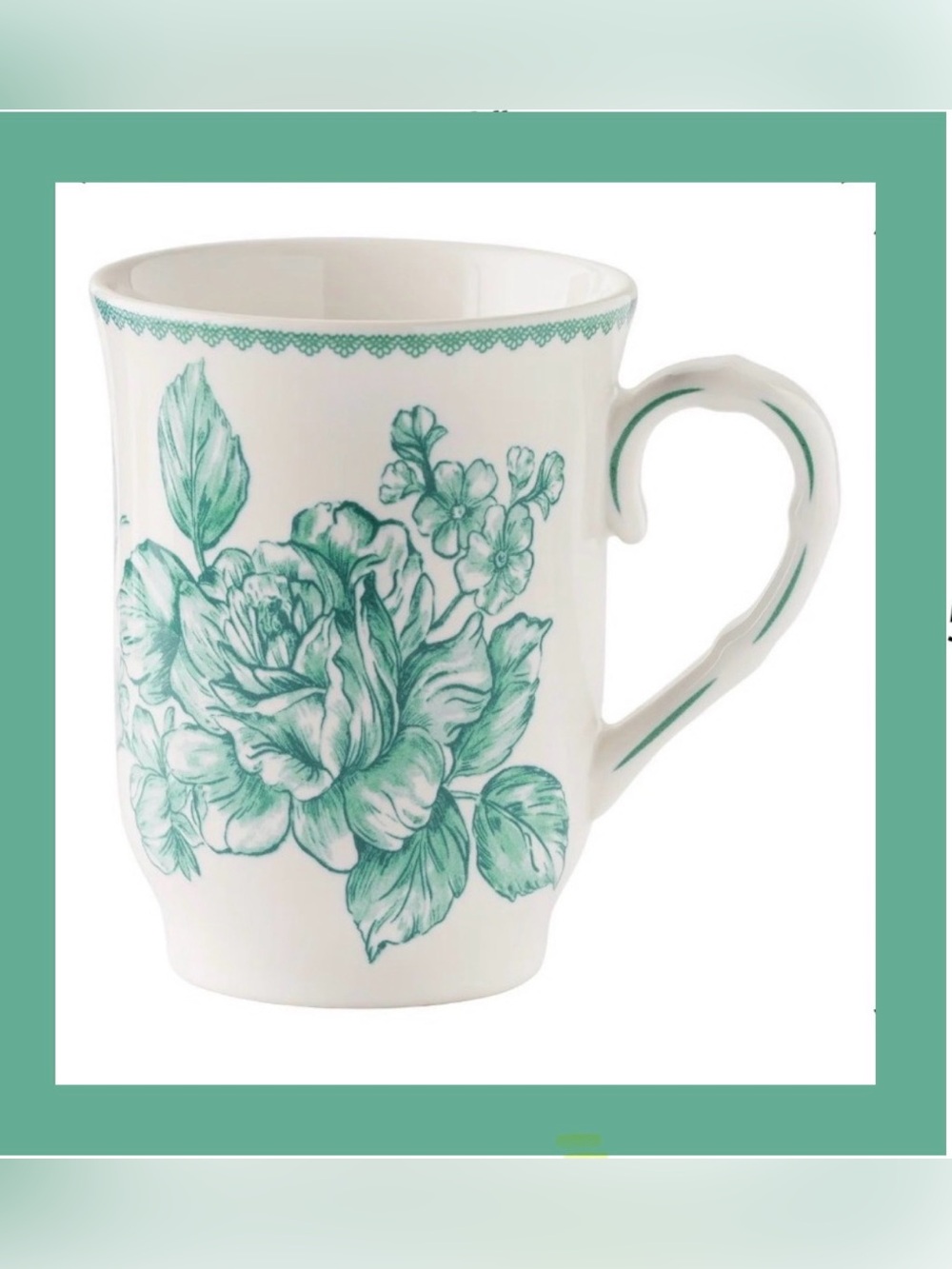 🔥 Pioneer Woman 💚Green Agatha Stoneware Mug 12oz Cup